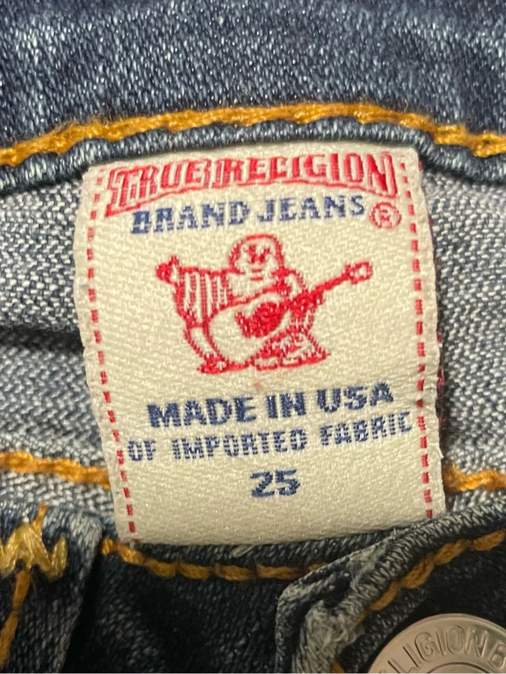 Vintage True Religion Becky Big T Bootcut Jeans Sz 25 Made in USA Y2K Low Rise - Picture 5 of 9